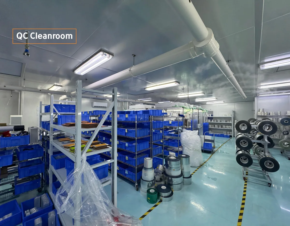 Cleanroom storage and production area for cover glass